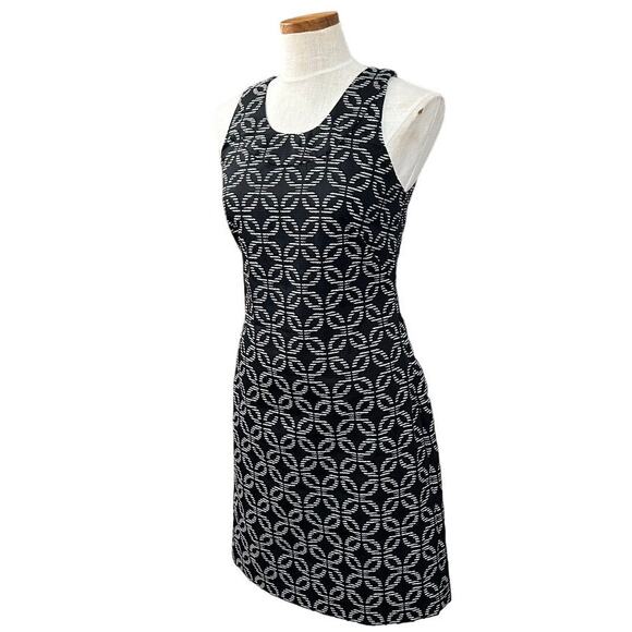 Evan Picone Geometric Sheath Dress 4 Black Gray Sleeveless Career Cocktail Party - Picture 12 of 13